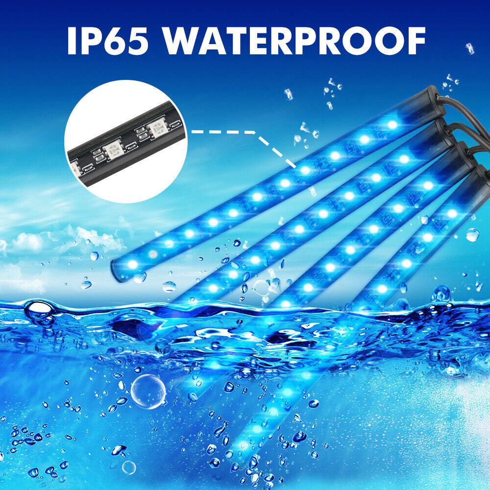 4X RGB 72 LED USB Car Interior Floor Atmosphere Light Strips Bluetooth Phone APP