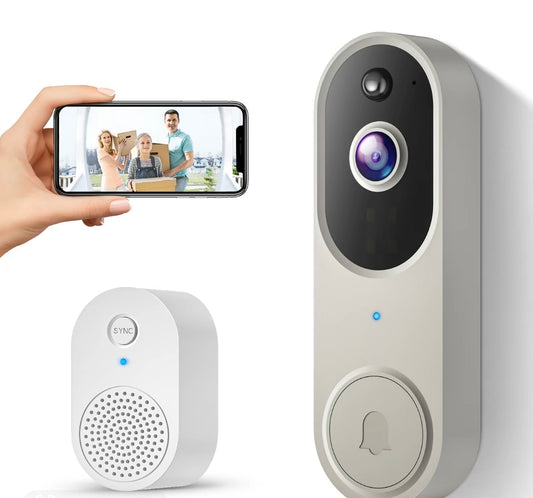 1080p Smart Doorbell Camera Wireless, Security Video Cam with Ring Chime, Al Human Detection, Two Way Audio, Live View, Night Vision, 2.4G WiFi Only, Cloud Storage, Battery Powered, Wire-Free, Indoor Outdoor Surveillance Camera for Home Security System